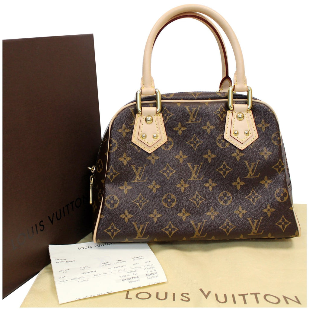 Louis Vuitton Brown Monogram Manhattan PM Leather Cloth ref.963203