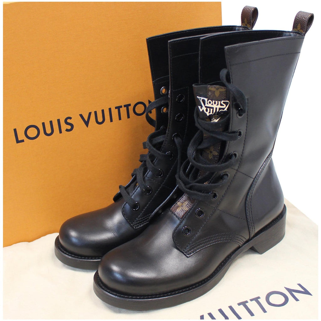 Louis Vuitton Louis Vuitton Monogram Metropolis Line Boots Leather Bla –  NUIR VINTAGE