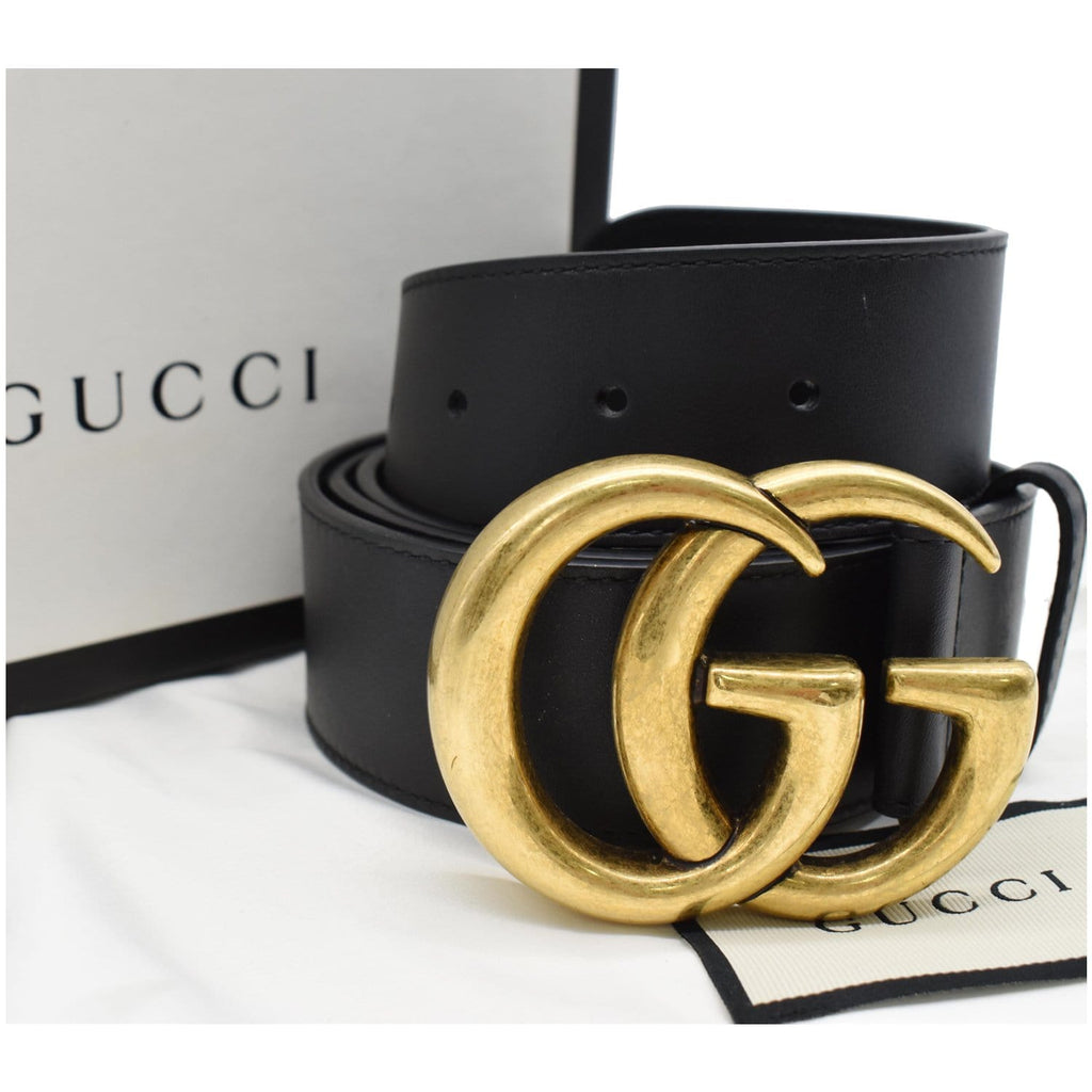 Gucci Wide Leather Belt with Double G Buckle (Varied Colors) 2015  Re-Edition