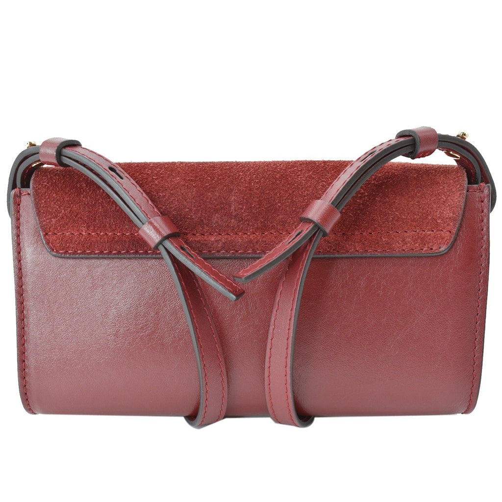 Chloé Faye Medium Leather And Suede Shoulder Bag - Tomato red