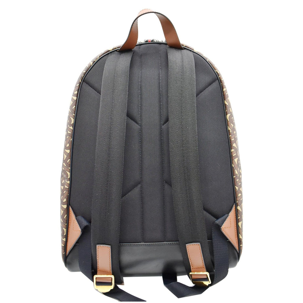 BURBERRY E-Canvas Monogram Stripe Backpack Bridle Brown 1244030