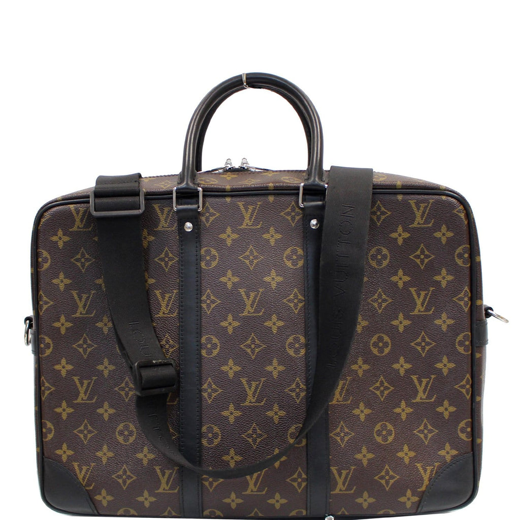 Louis Vuitton Porte-Documents Voyages Monogram Macassar GM Brown