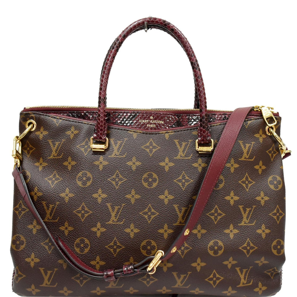 LOUIS VUITTON Pallas Python Monogram Canvas Shoulder Bag Bordeaux - Fi