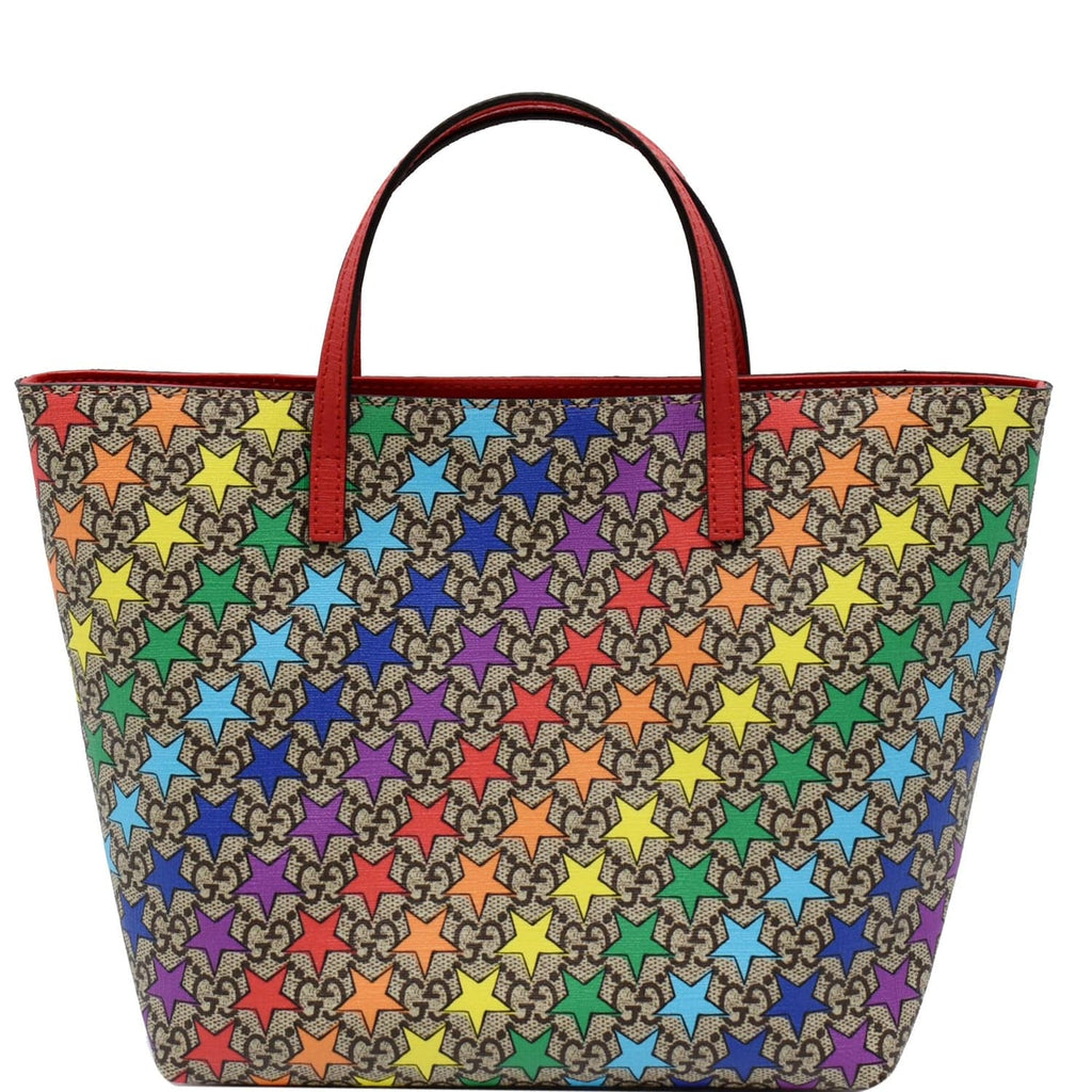 GUCCI Children's Rainbow Star Supreme Canvas Tote Bag 