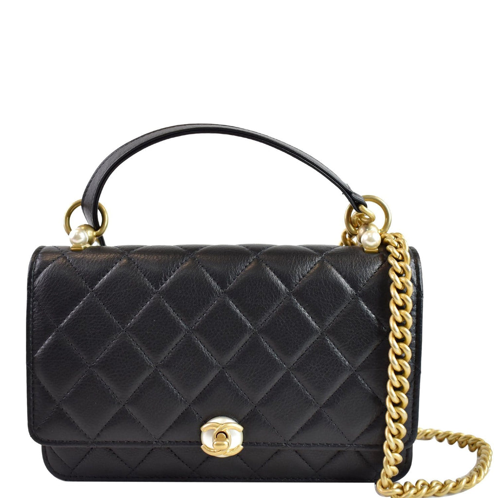 Wallet on chain leather crossbody bag Chanel Black in Leather - 20935933