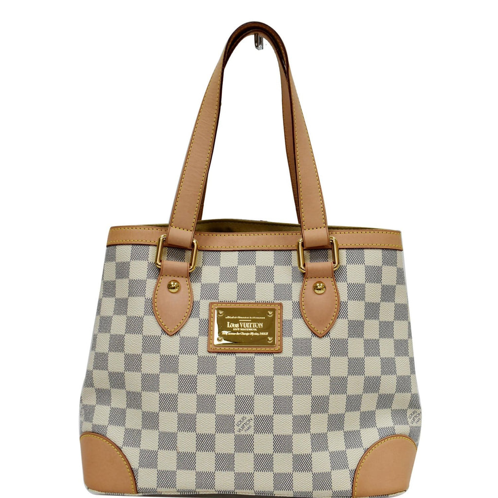 AuthenticLouis-Vuitton-Damier-Azur-Hampstead-PM-Hand-Bag-Ivory