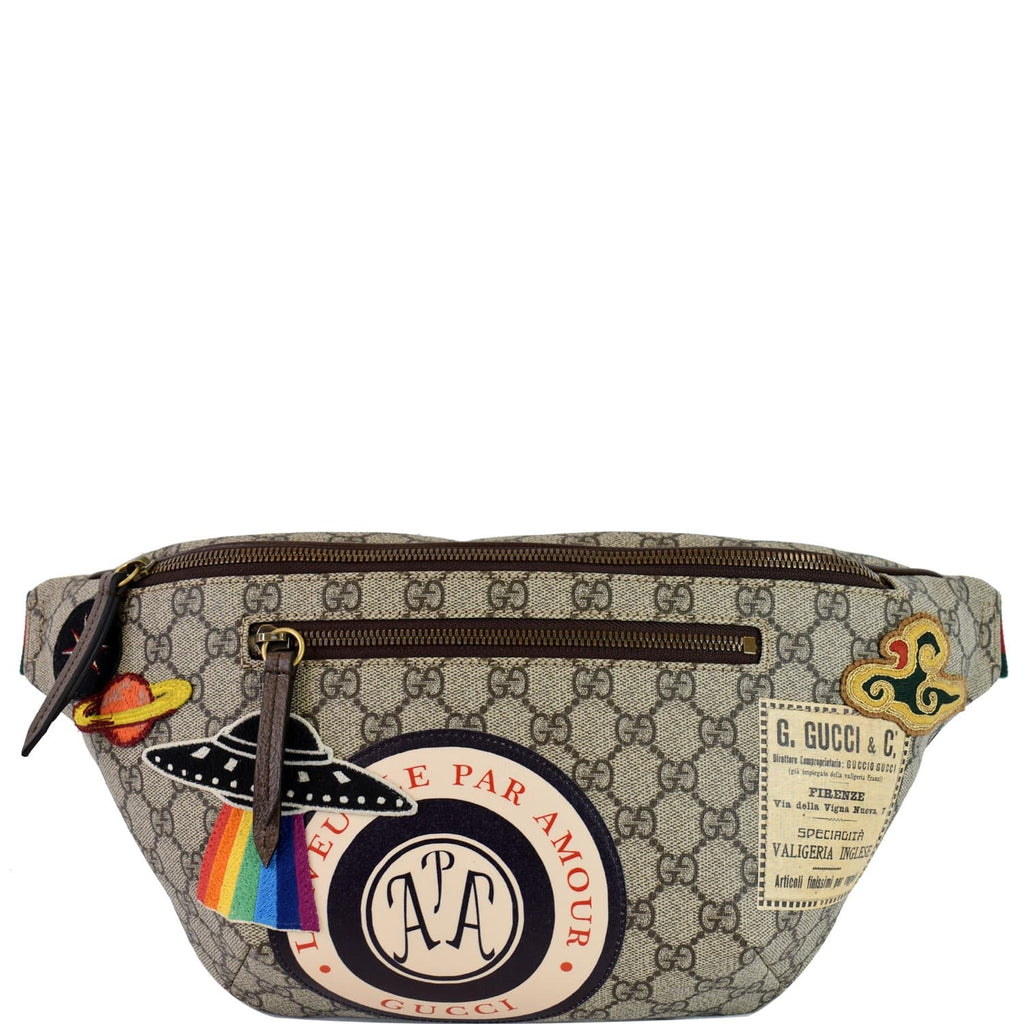 GUCCI Courrier GG Supreme Canvas Belt Waist Bum Bag Beige 529711