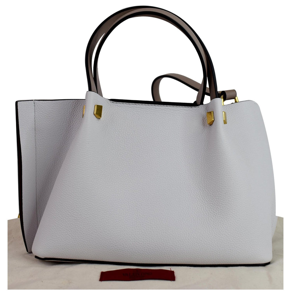 VALENTINO SAC MEDIUM SHOPPING BAG VLOGO ESCAPE WITH INLAY Black White  Leather ref.126805 - Joli Closet