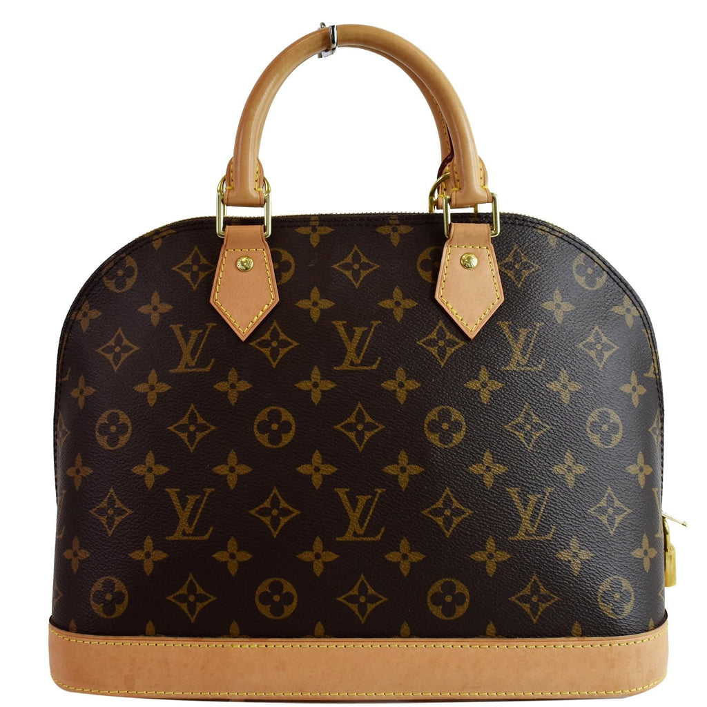 Louis Vuitton Alma PM Monogram Canvas Satchel Bag Brown