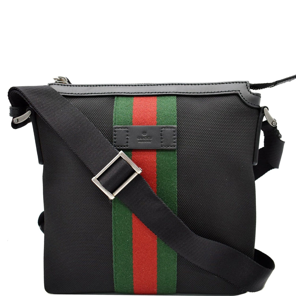 GUCCI Techno Canvas Web Messenger Bag Black 631195