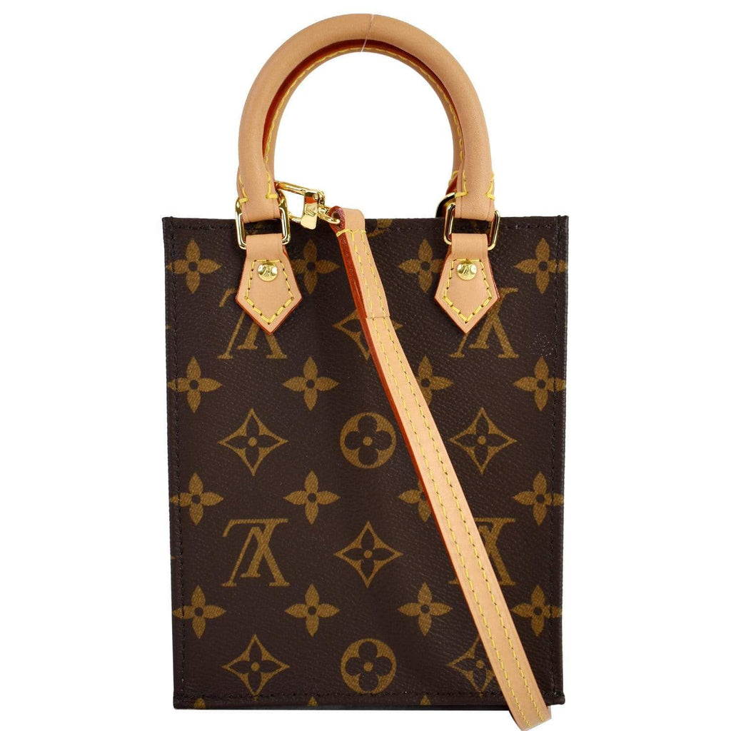 Louis Vuitton PETIT SAC PLAT Monogram Unisex Canvas Street Style 2WAY  Leather Logo Totes