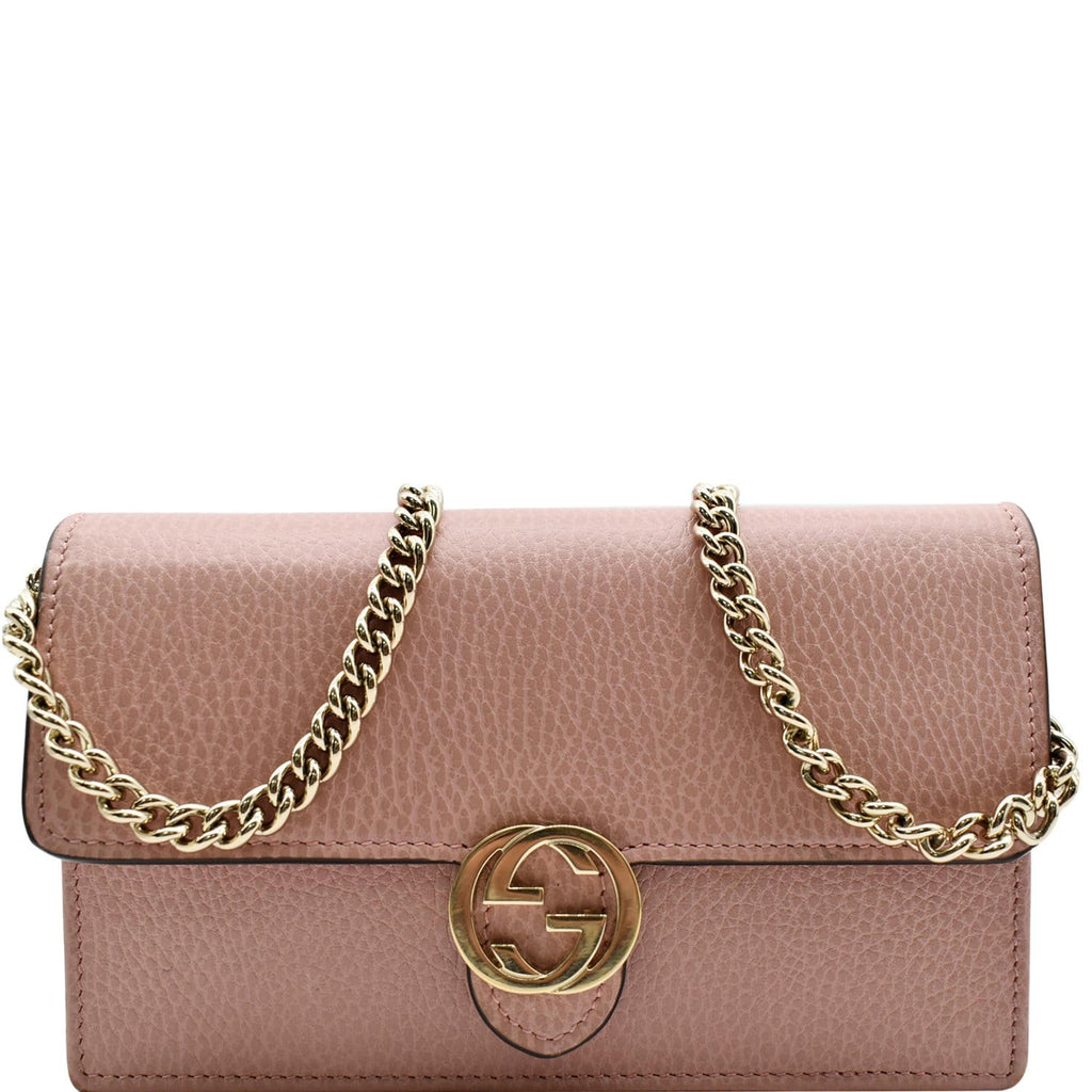 Soft Pink Leather Interlocking G Chain Crossbody Bag – ZAK BAGS