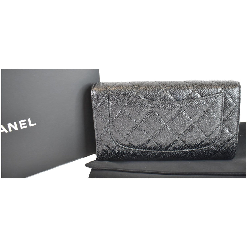 CHANEL Caviar Quilted Large Flap Wallet Burgundy 1293157