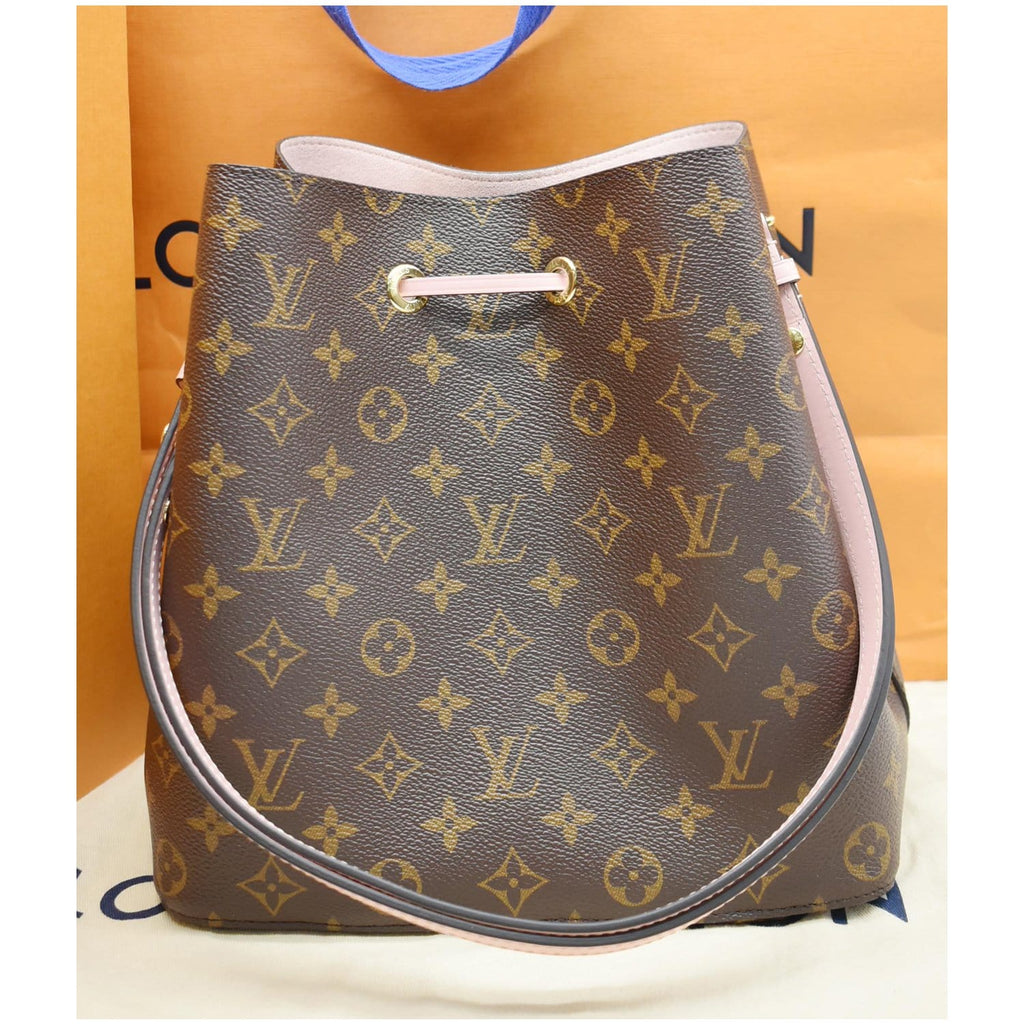 LOUIS VUITTON Neonoe MM Damier Ebene Crossbody Bag Rose