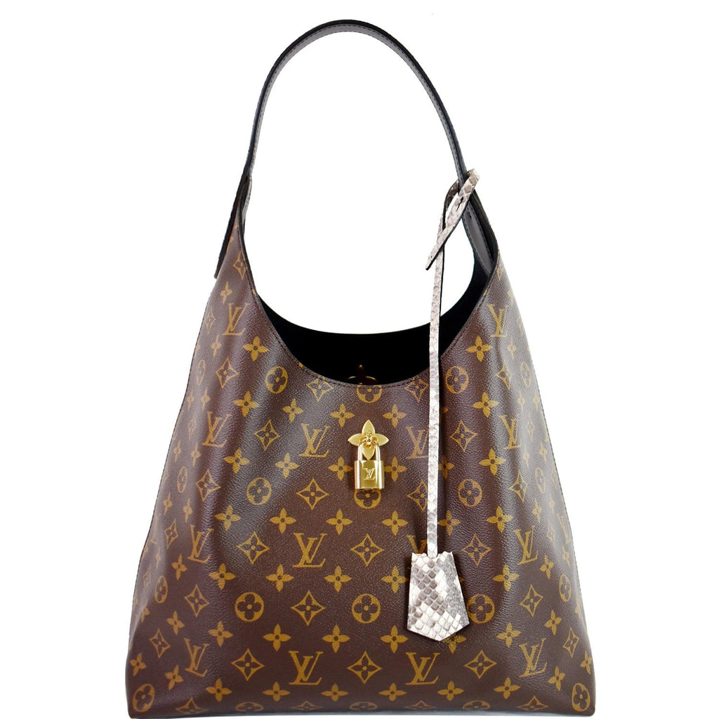 Louis Vuitton Monogram Flower Hobo Shoulder Bag Brown/Bordeaux PVC Lea