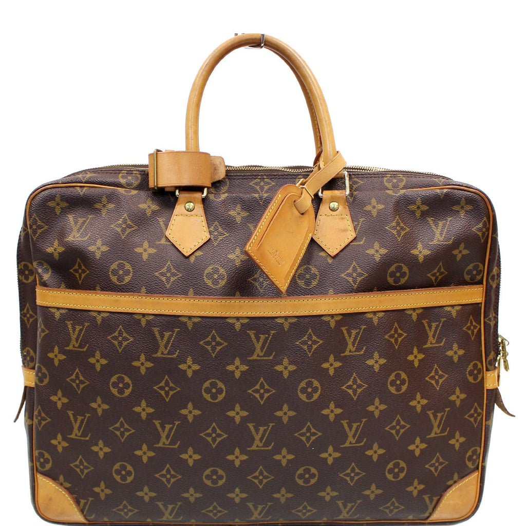 Porte documents voyage cloth satchel Louis Vuitton Brown in Cloth - 33995777