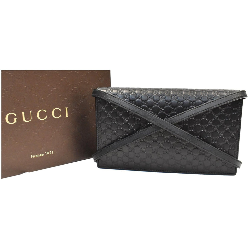 Gucci Microguccissma Black Wallet Crossbody Handbag – Queen Bee of