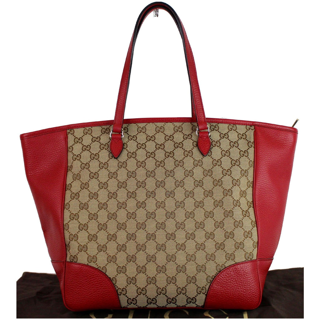 GUCCI Bree Monogram Leather Tote Bag Red 449242