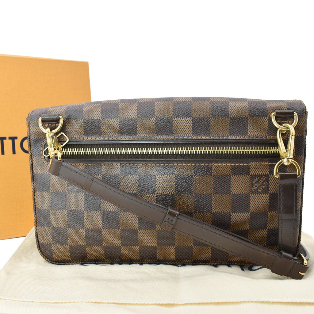 Louis Vuitton Hoxton PM Damier Ebene Canvas Brown Leather ref.524385 - Joli  Closet