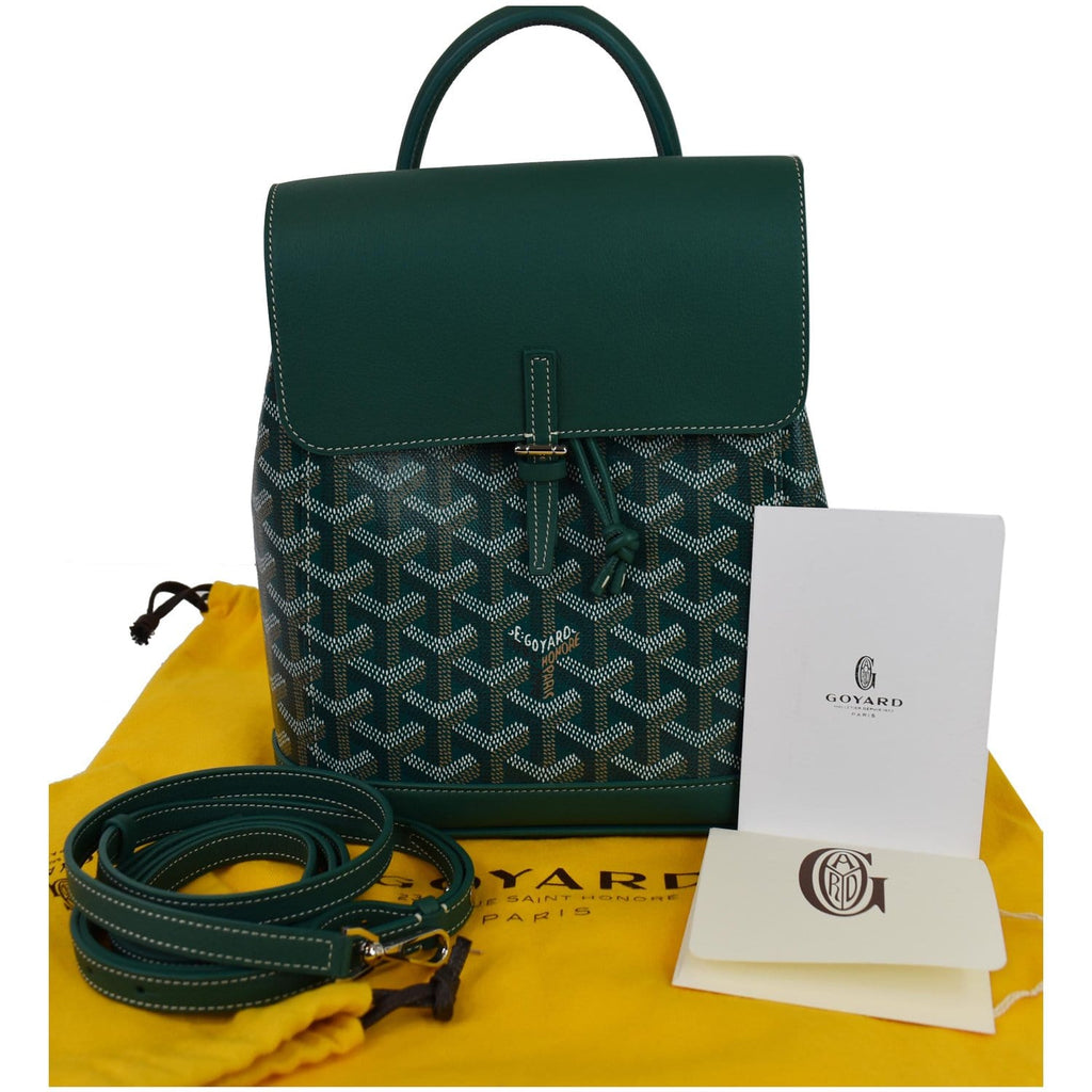 GOYARD Goyardine Calfskin Mini Alpin Backpack Green 723218