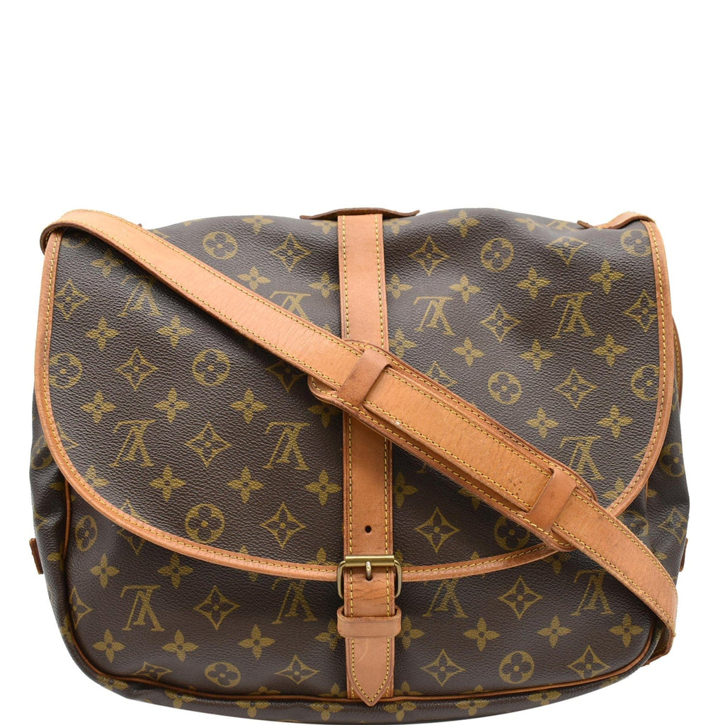 Louis Vuitton Saumur 35 Brown Cloth ref.868385 - Joli Closet