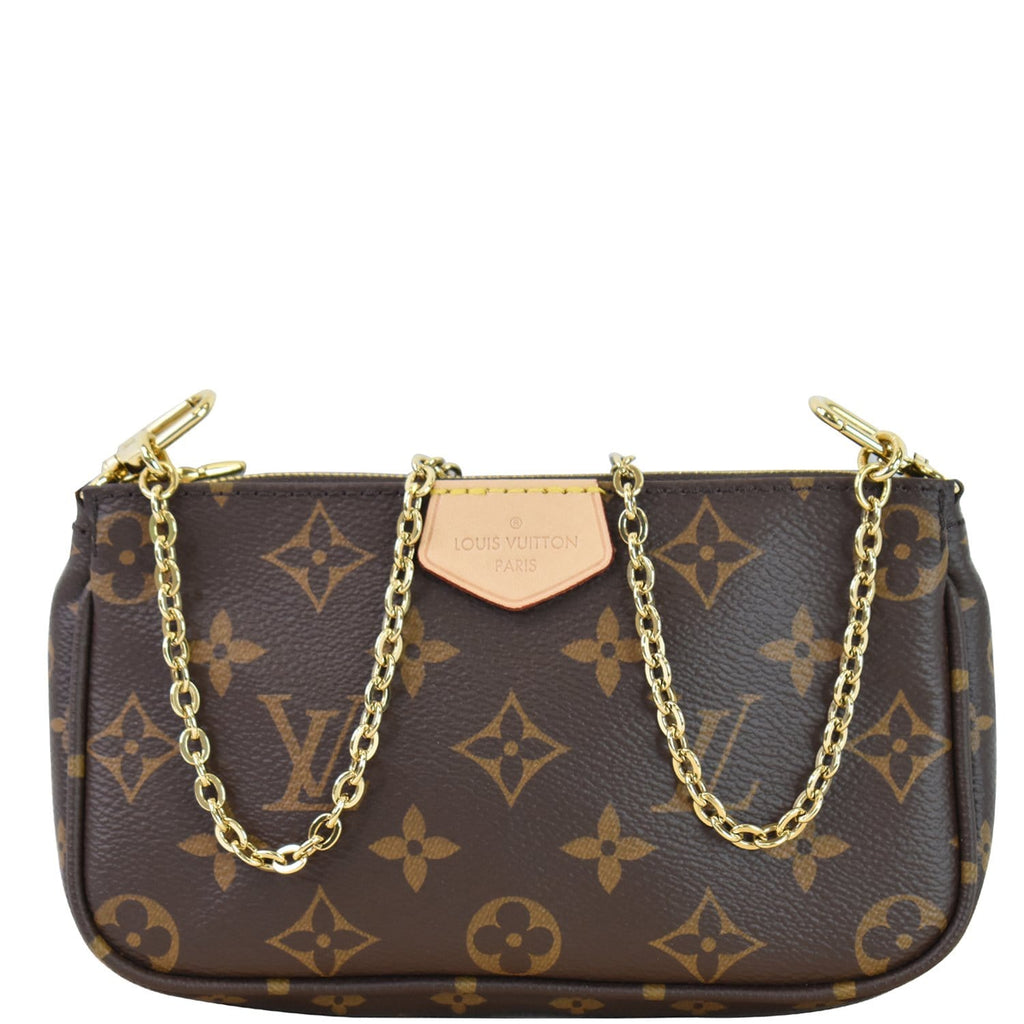 Louis Vuitton Brown Monogram Coated Canvas Pochette Métis Gold Hardware, 2021 (Like New), Womens Handbag