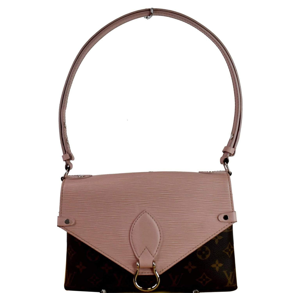 Authenticated Used Louis Vuitton Handbag Saint Michel Pink Brown