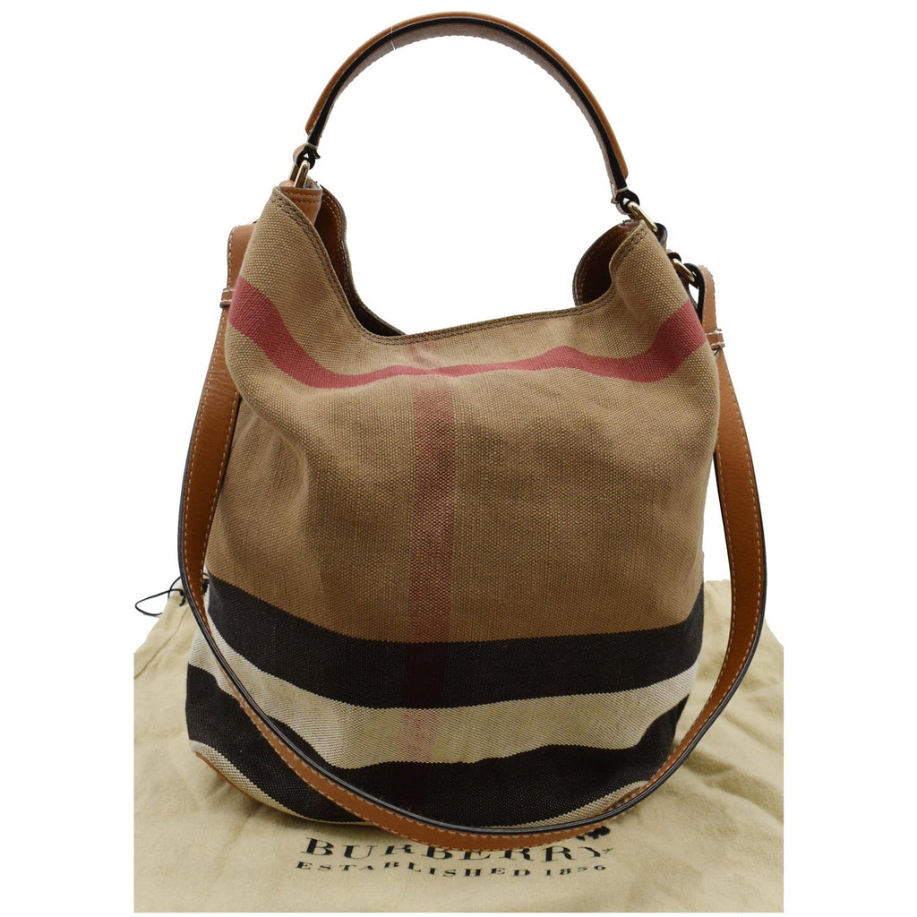 Burberry susanna checked store canvas hobo bag