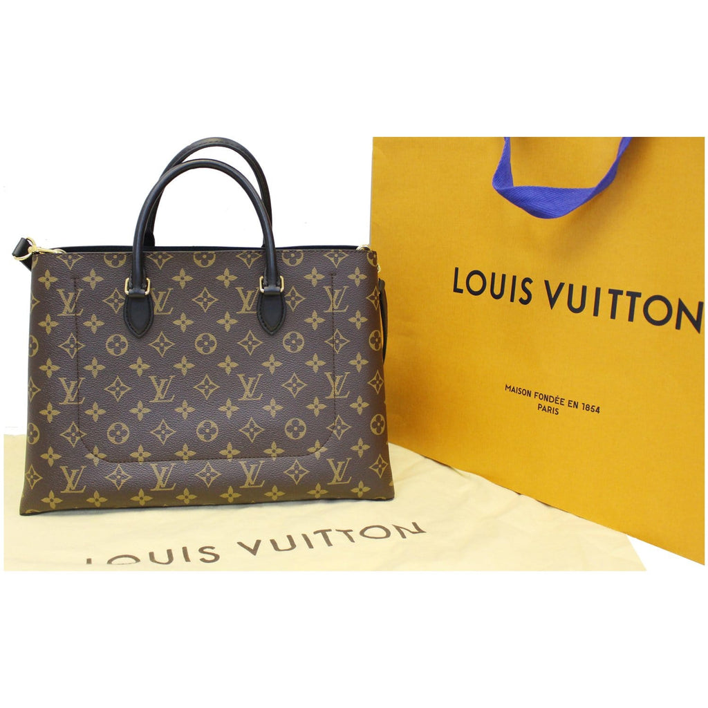LOUIS VUITTON Authentic Women's Monogram Flower Tote Bag Brown Leather  M43550