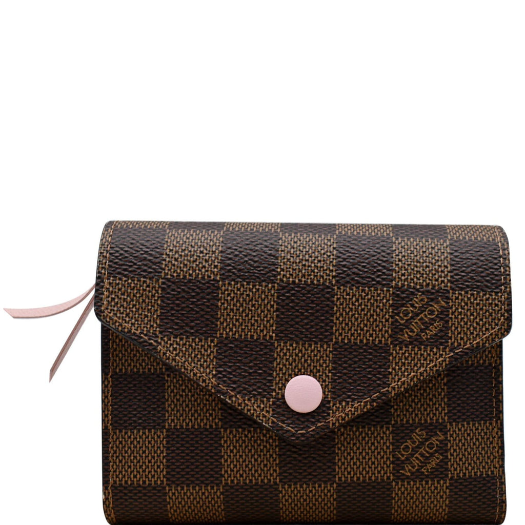 LOUIS VUITTON Victorine Wallet Rose Ballerine Damier Azur