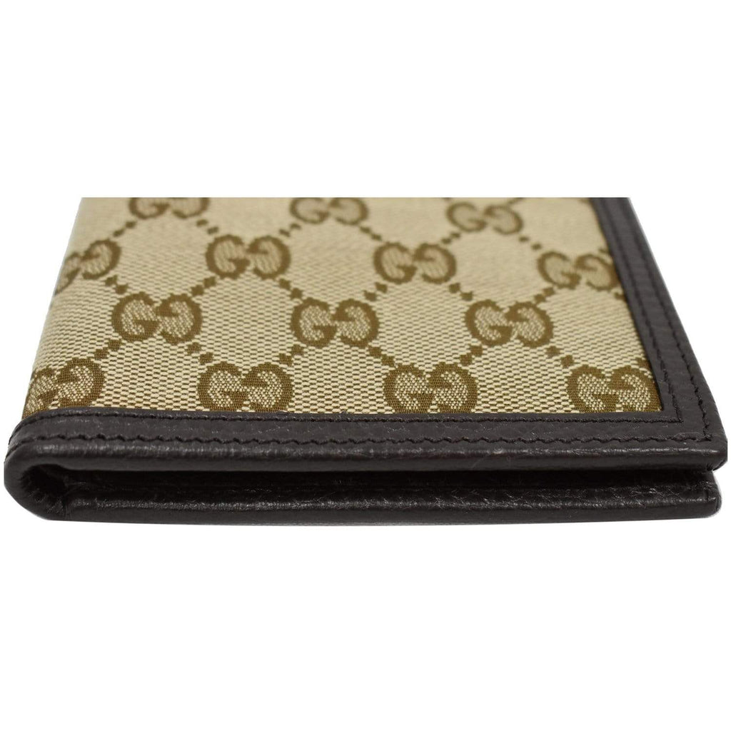 Gucci bi-fold wallet GG pattern beige canvas ?~ leather Authentic used  T16920