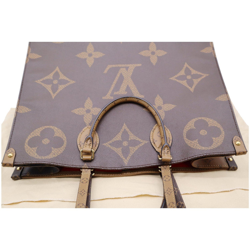 used Pre-owned Louis Vuitton Monogram Reverse on The Go GM Tote Bag (Good), Adult Unisex, Size: (HxWxD): 31cm x 41cm x 17cm / 12.2'' x 16.14'' x 6.69