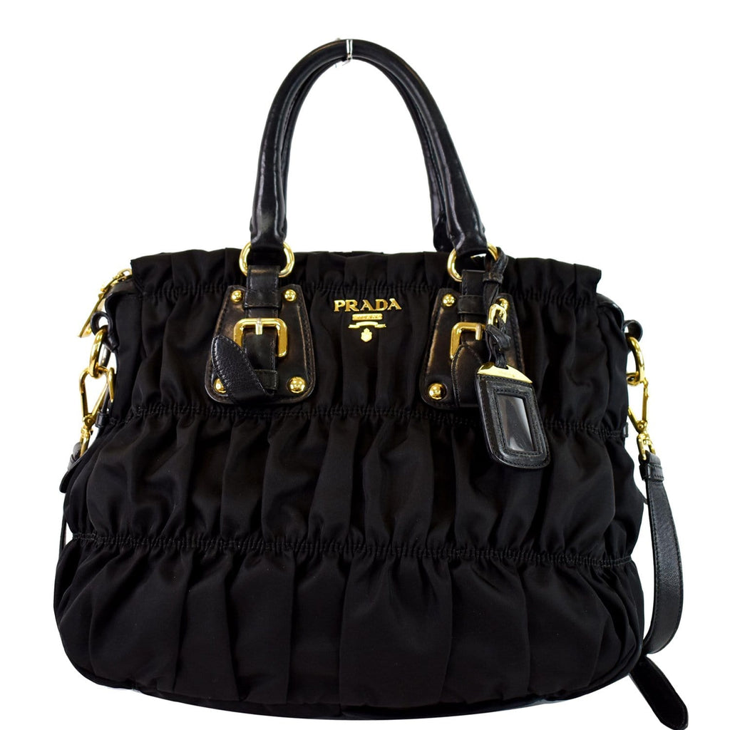 PRADA Gaufre Nappa Leather Tote Bag Black BN1336