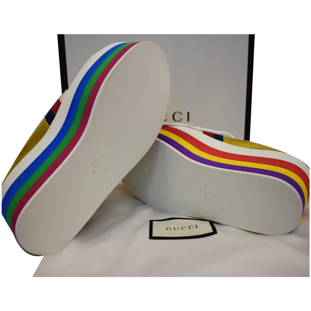 Gucci platform fashion shoes rainbow