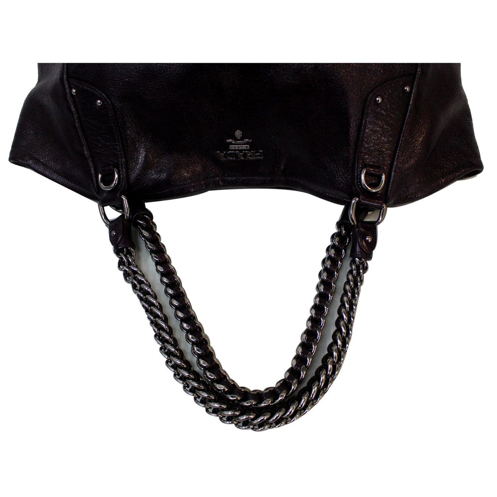 PRADA Cervo Lux Chain Shoulder Bag Mirtillo Sfumato 49805