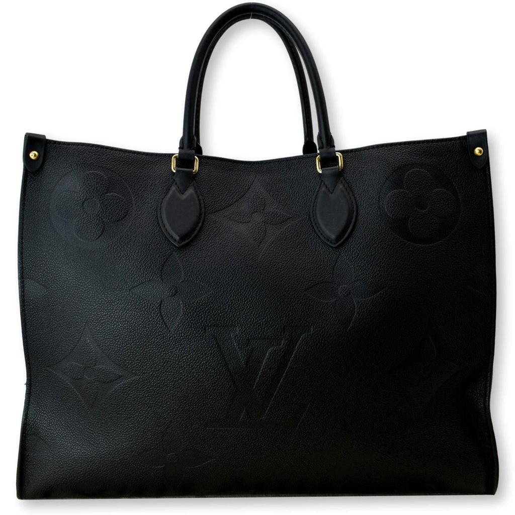 BNIB 2022 Louis Vuitton OnTheGo GM Tote Black Empreinte Leather 