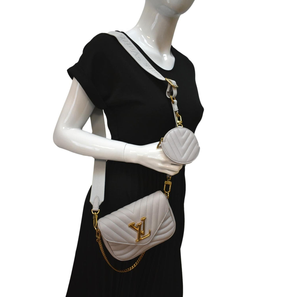 Tas Lv Louis Vuitton New Wave Multy Pochette Flap Sling Bag T41166 Semi  Platinum (Kode: LVT780) 