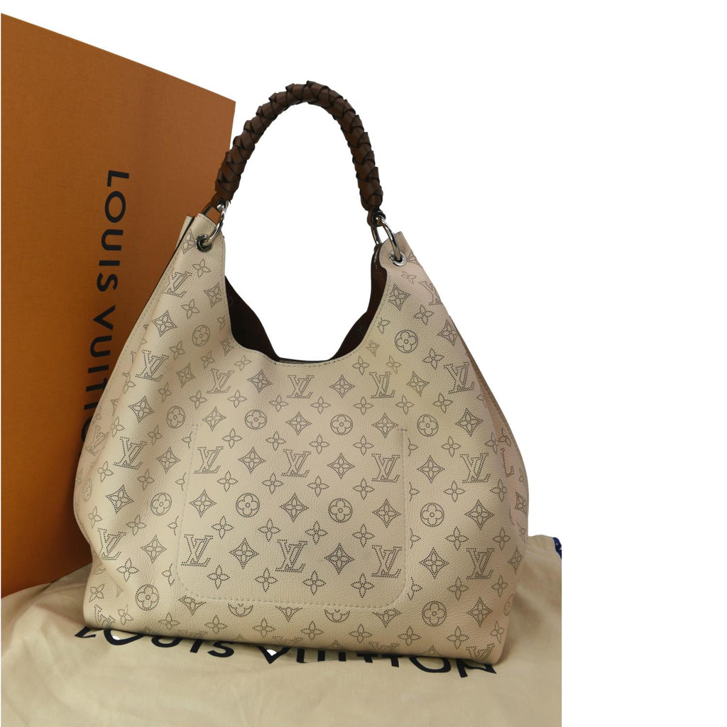 Louis Vuitton Carmel Hobo Mahina Leather Handbag Chocolate Brown