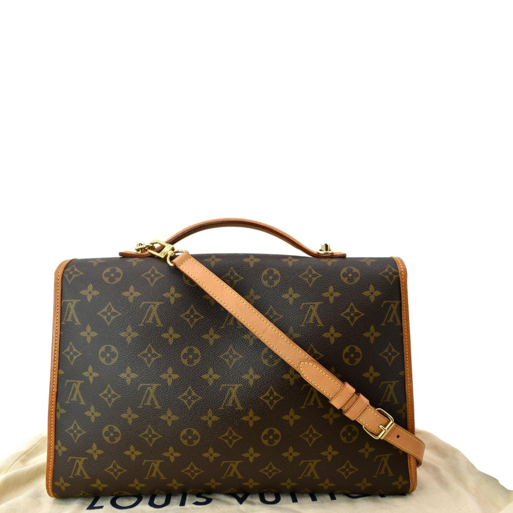 Louis Vuitton Beverly Briefcase Monogram Canvas Brown Leather ref