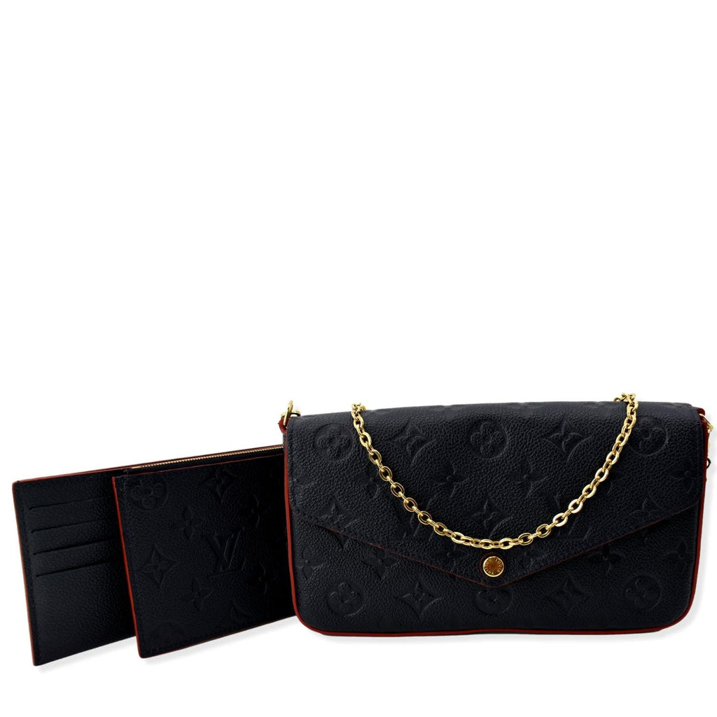 Louis Vuitton Pochette Felicie Pink Blue 52435 Handbag w/chain