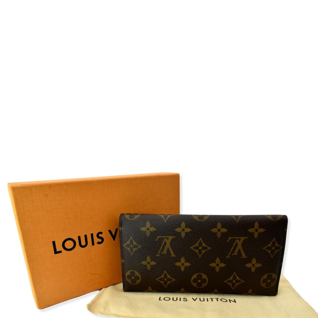 Authentic Louis Vuitton Monogram Canvas Leather Burgundy Josephine Long  Wallet