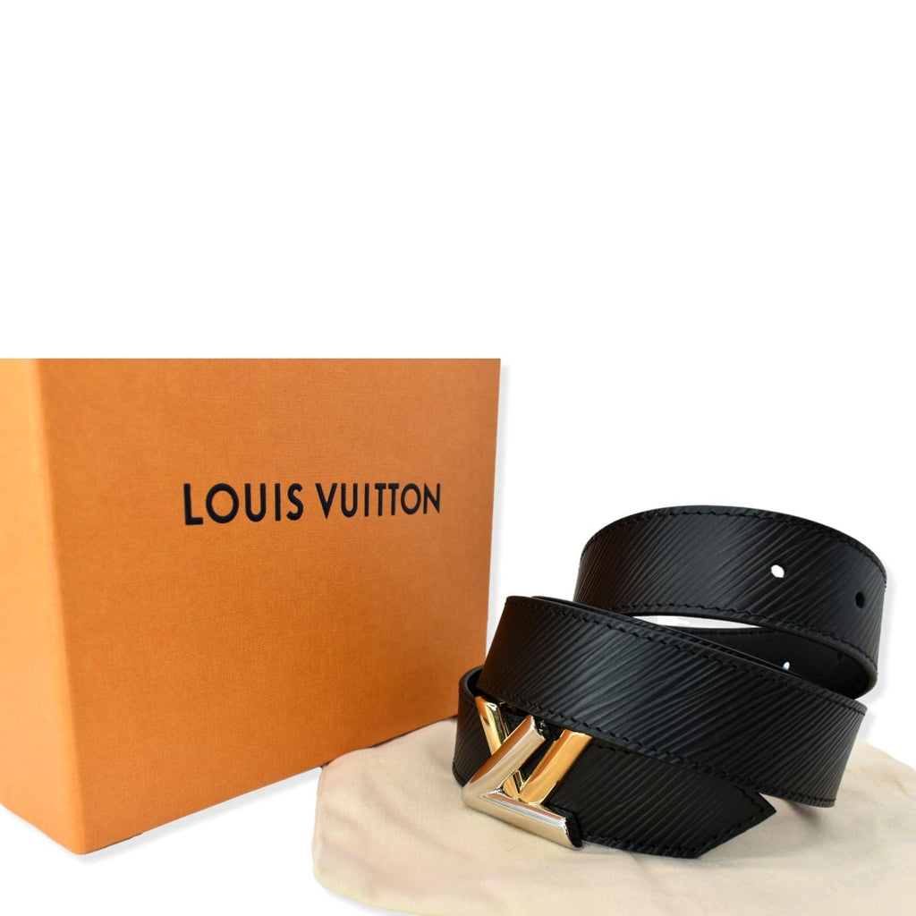 Louis Vuitton Black Epi/Smooth Leather Slender Reversible Belt