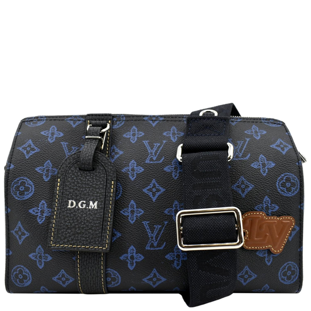 Keepall leather travel bag Louis Vuitton Blue in Leather - 36959394
