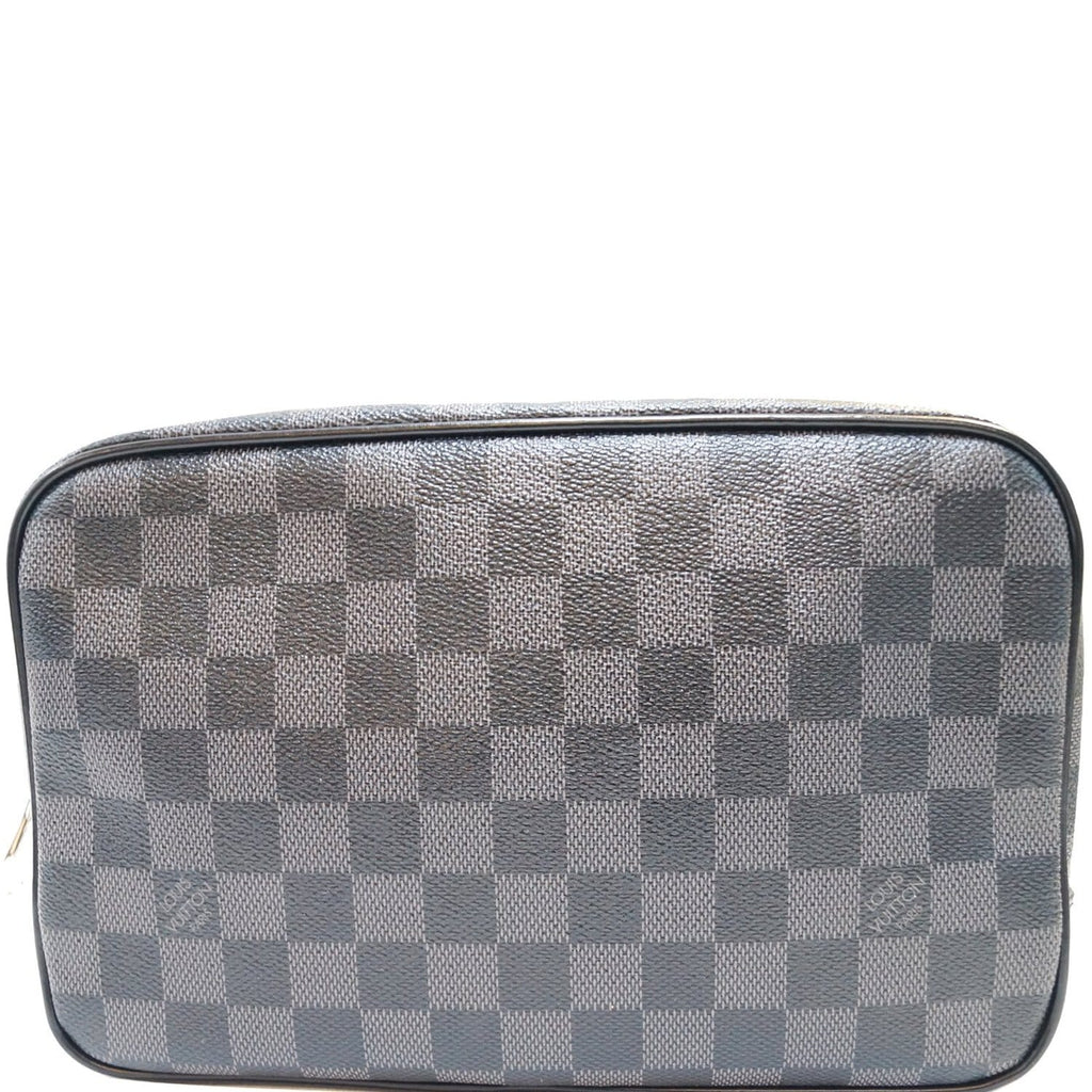 Louis Vuitton Toiletry Cosmetic Men Travel Bag Damier Graphite Alps Patch  Vanity