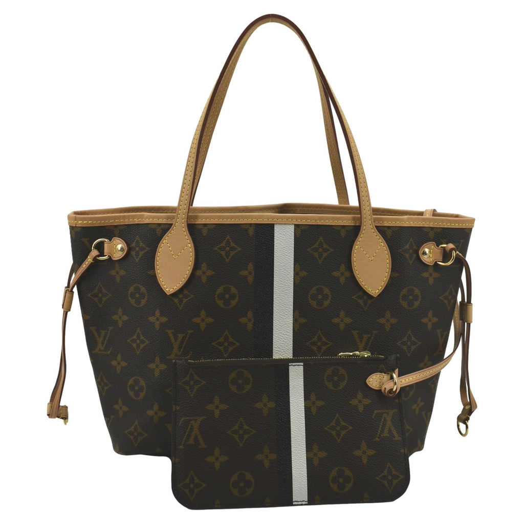 Louis Vuitton Neverfull MM Peony Monogram Leather Canvas Tote