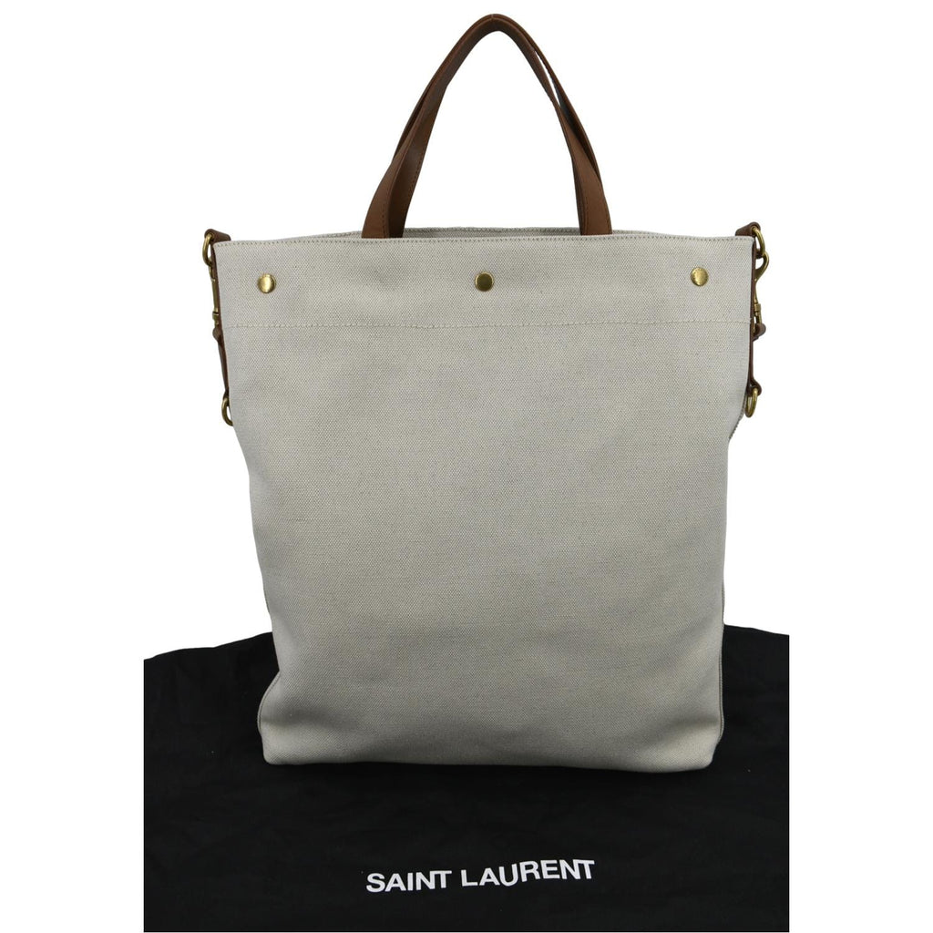 UNIVERSITE NORTH/SOUTH FOLDABLE TOTE BAG IN CANVAS AND SMOOTH