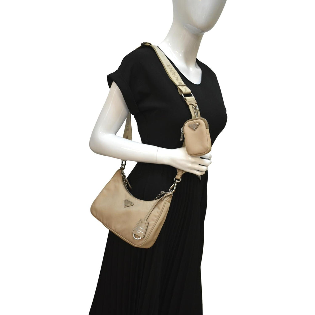 Re-nylon handbag Prada Beige in Synthetic - 34087540