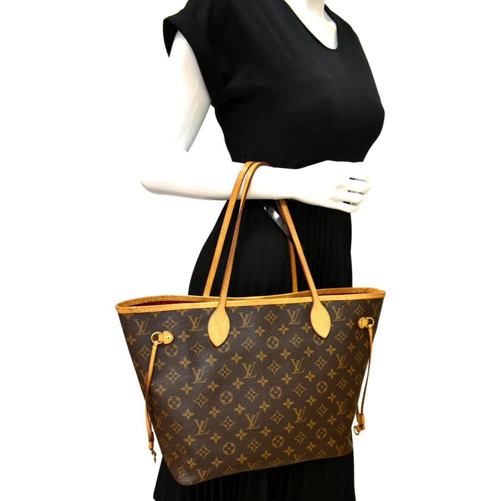 Neverfull cloth tote Louis Vuitton Brown in Cloth - 31066471