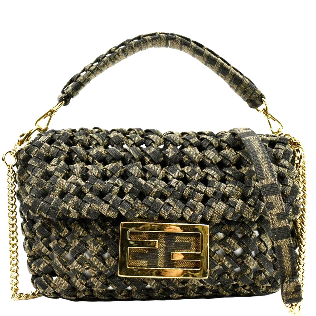 FENDI Mini Baguette Bag Woven FF Jacquard