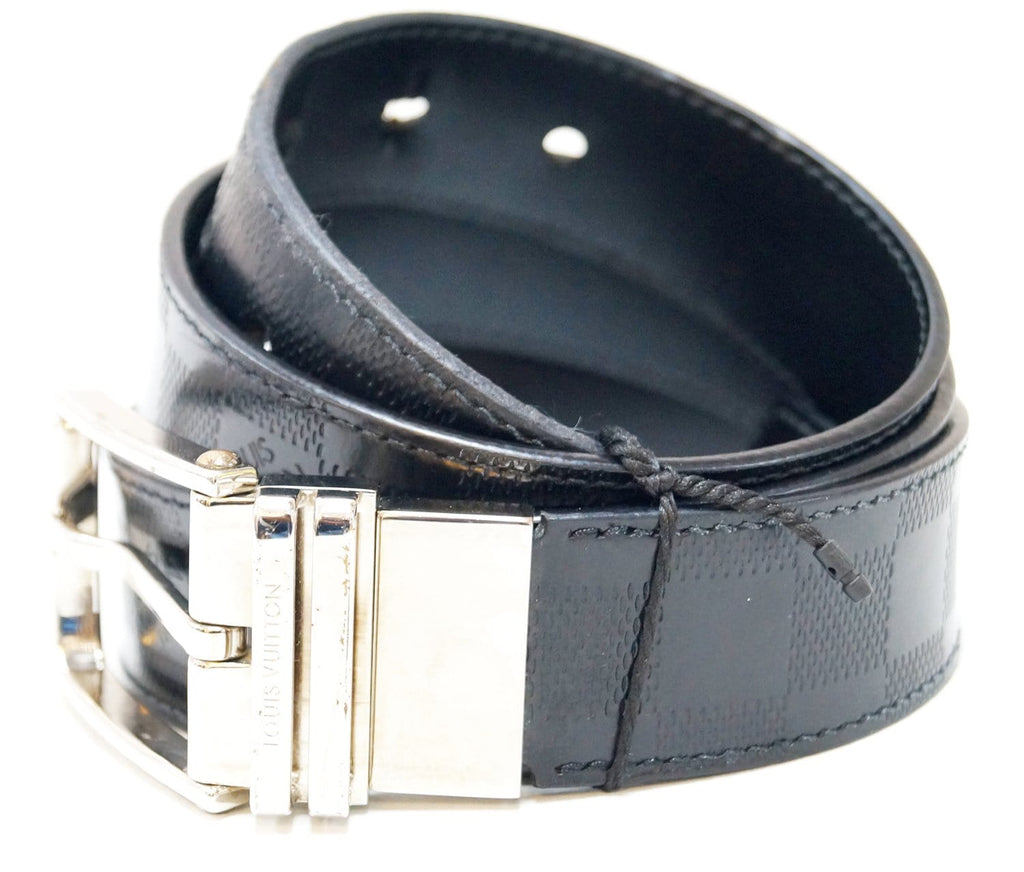 LOUIS VUITTON Infini Ceinture Jeans Belt Size 38 Black M6812